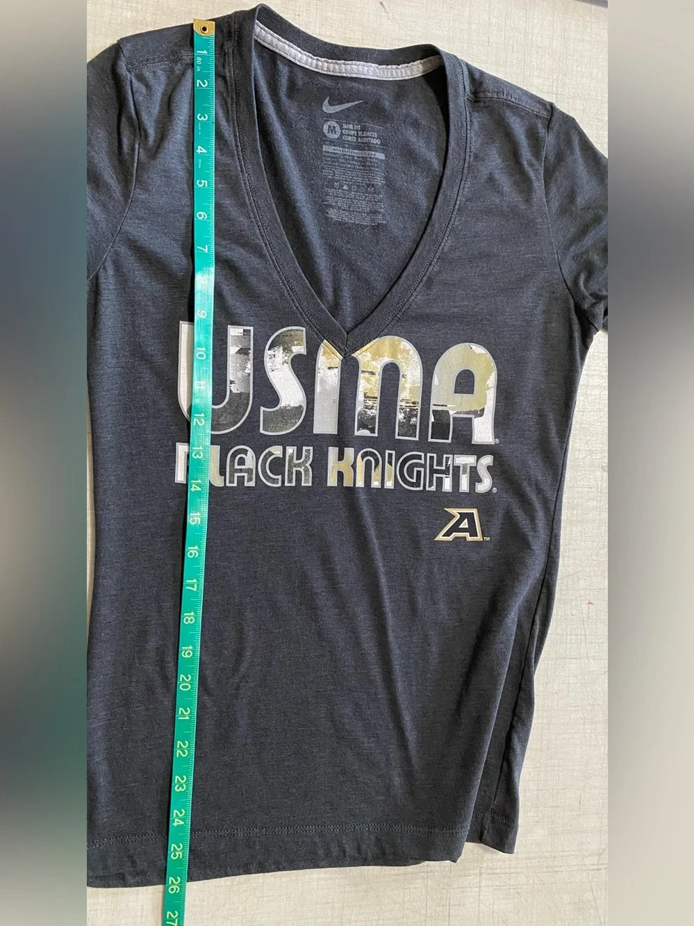 Nike Women's USNA Black Knights V-Neck Tee - Black & Gold